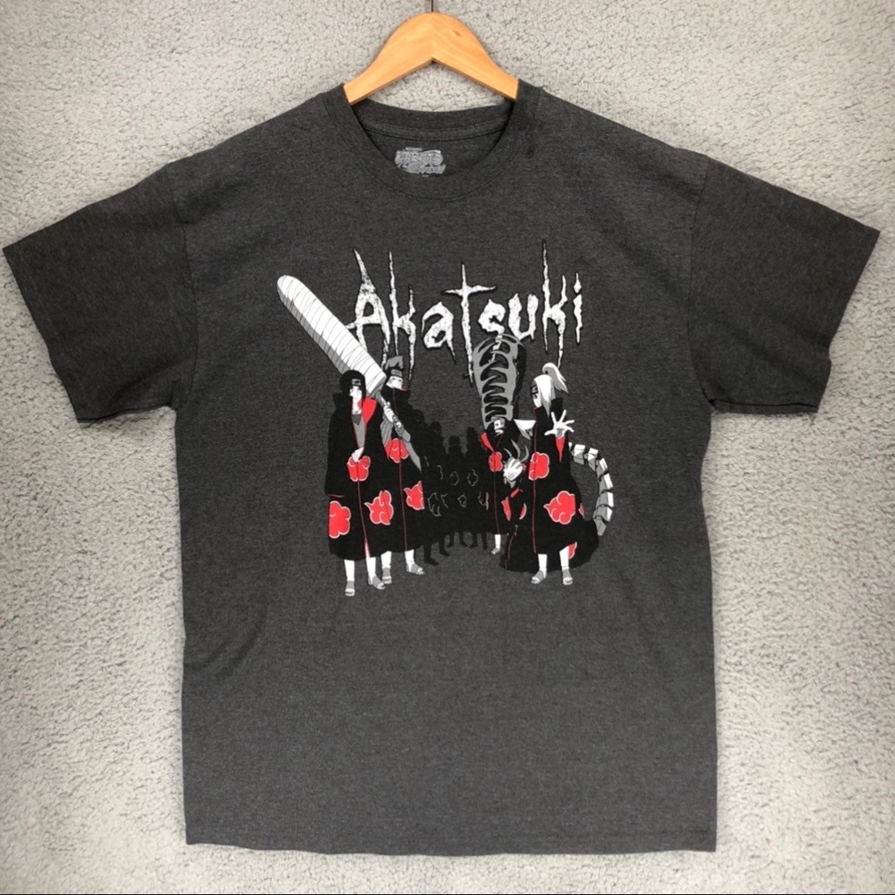 Naruto Shippuden Akatsuki 20th Anniversary Shirt Mens L Charcoal Ripple Junction